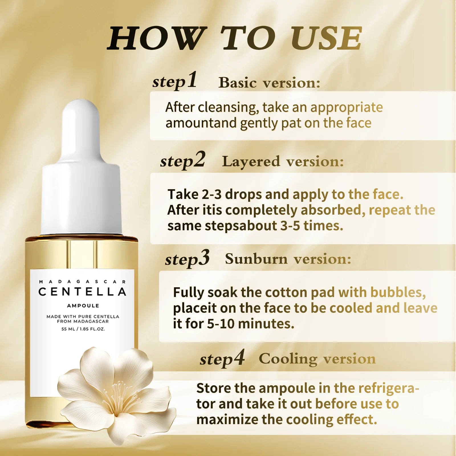 Centella Asiatica Soothing Serum 55ml - Madagascar Formula Calms Sensitive Skin, Supports Acne Care & Deeply Moisturizes.