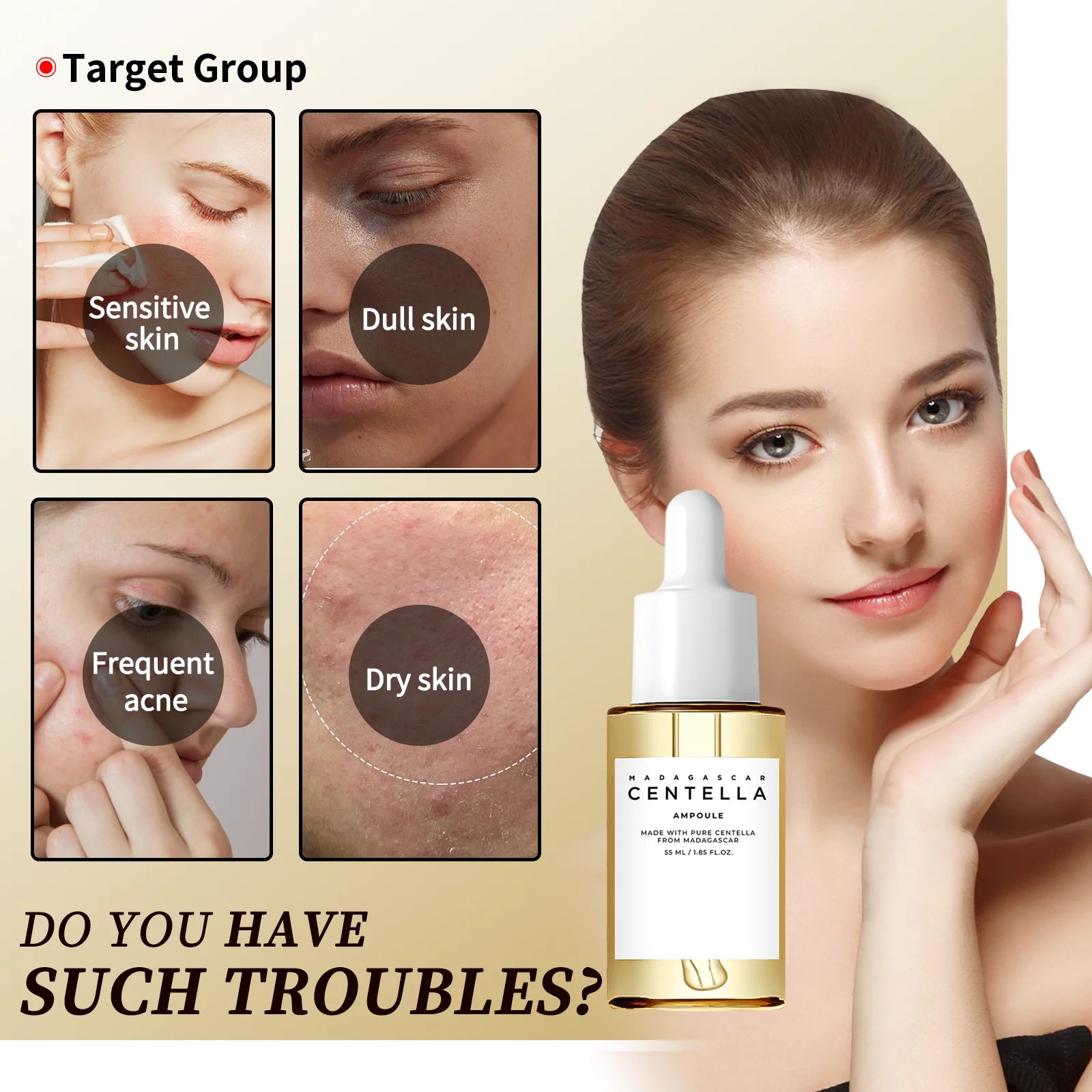 Centella Asiatica Soothing Serum 55ml - Madagascar Formula Calms Sensitive Skin, Supports Acne Care & Deeply Moisturizes.