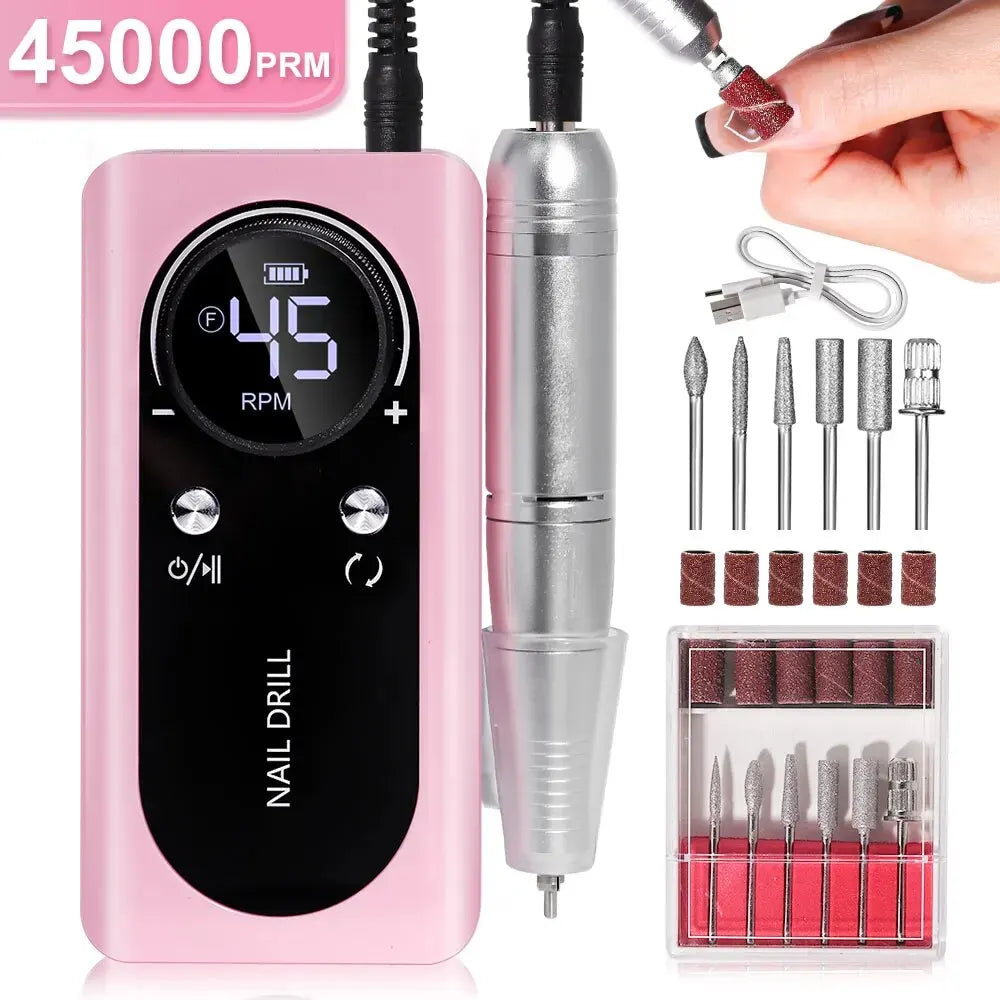 Pro 45000RPM Portable Nail Drill Machine