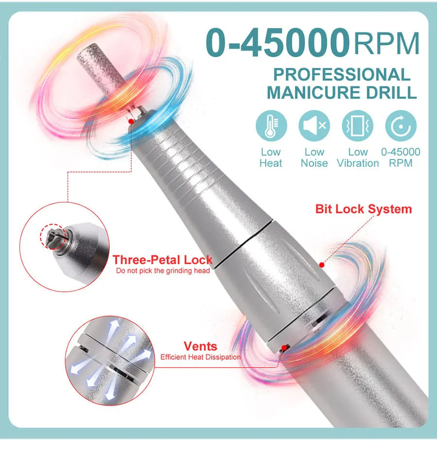 Pro 45000RPM Portable Nail Drill Machine