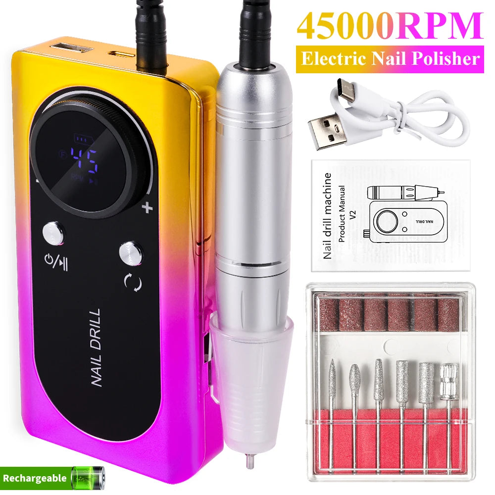 Pro 45000RPM Portable Nail Drill Machine