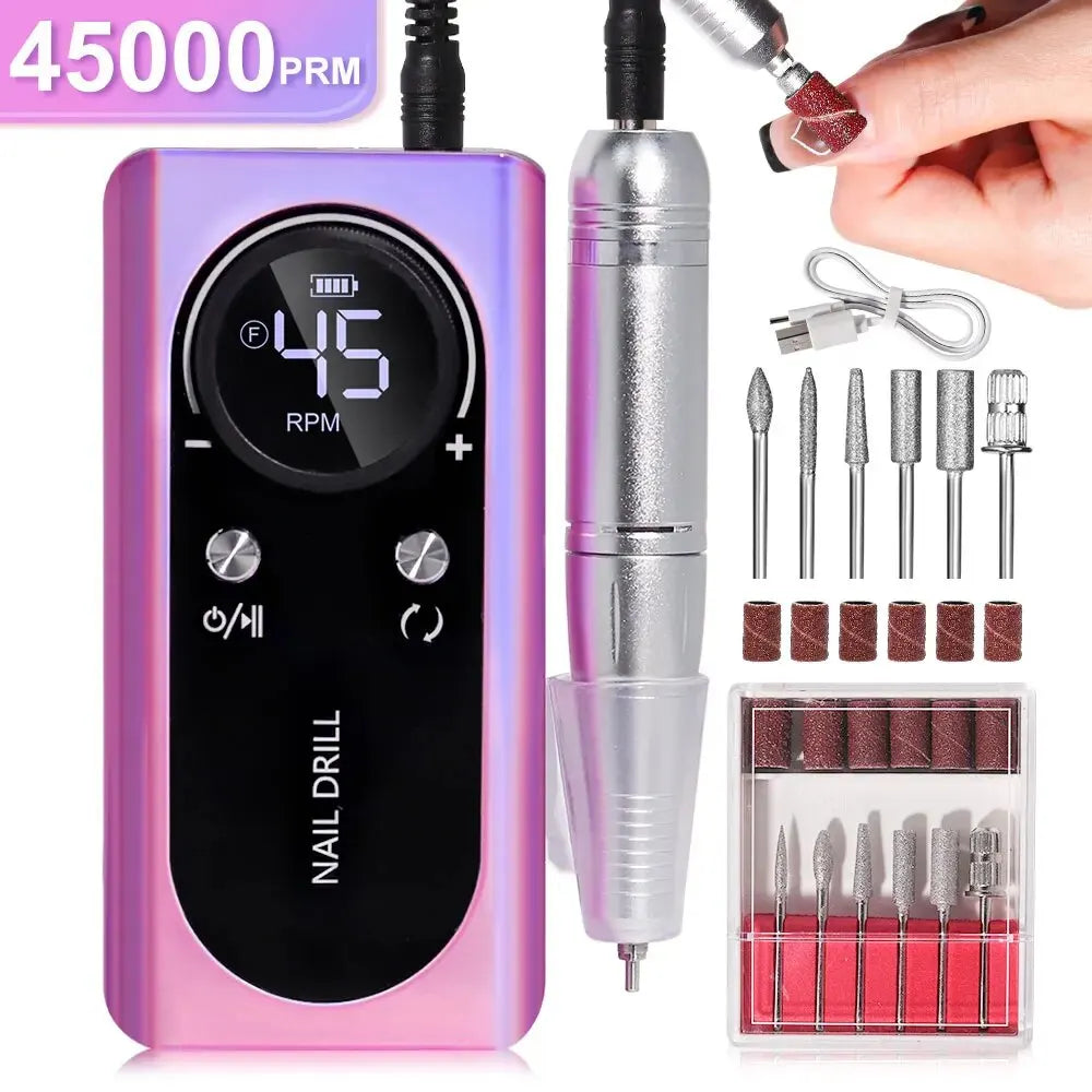 Pro 45000RPM Portable Nail Drill Machine